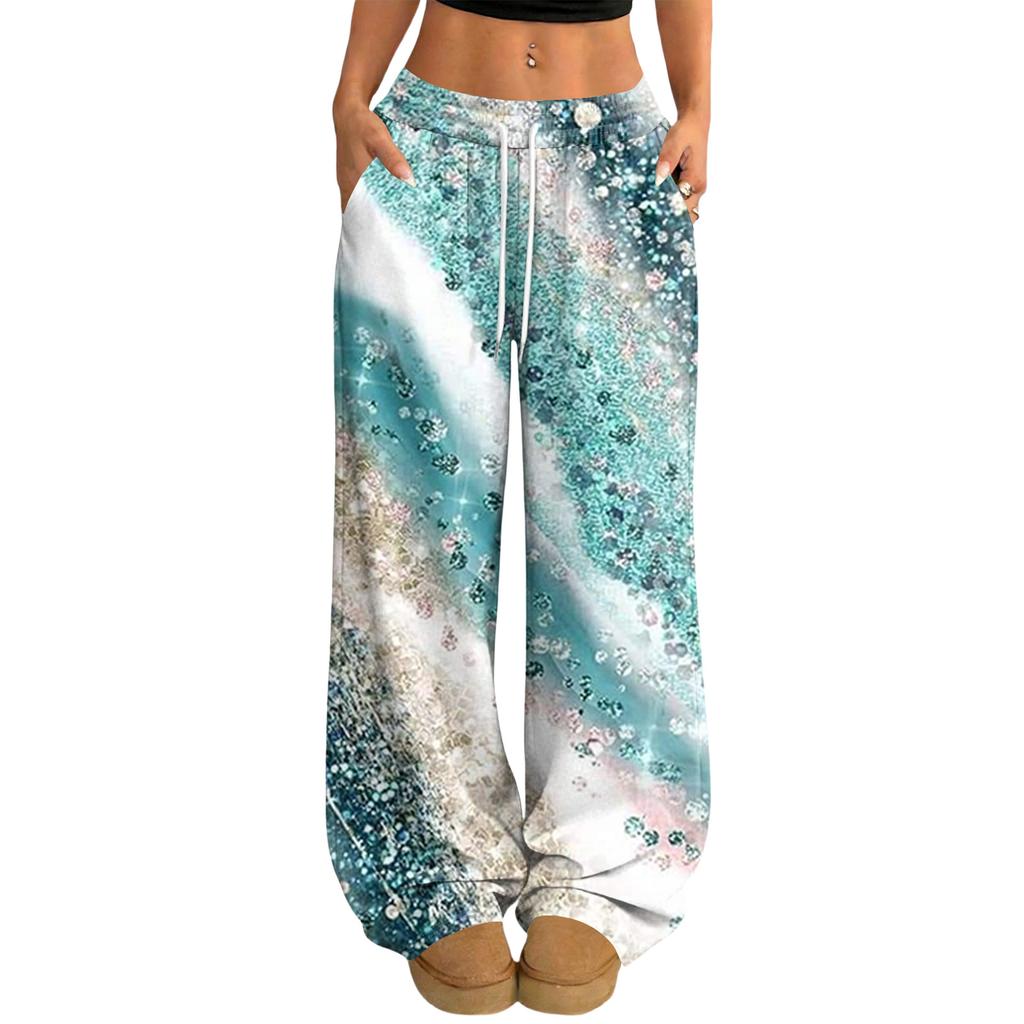 Damskie Codzienne i Modne Elastyczne Spodnie z Szerokimi Nogawkami