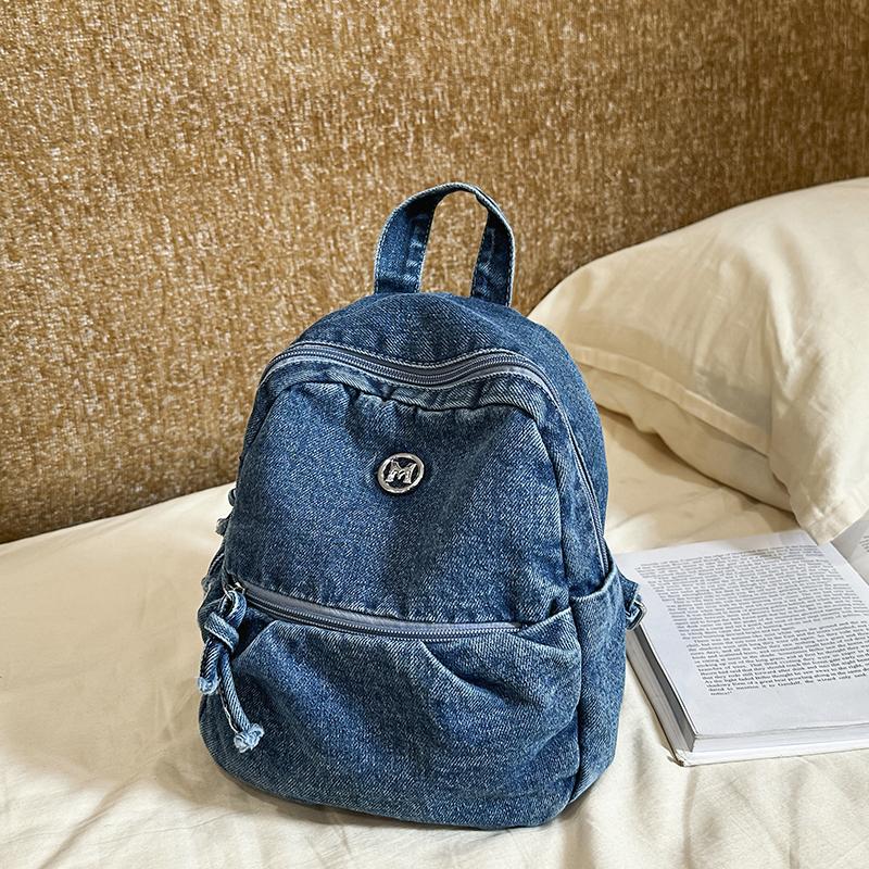 Mini Denim Backpack for Women – Compact Washed Jeans Style Bag – Perfect for Daily Use & Travel