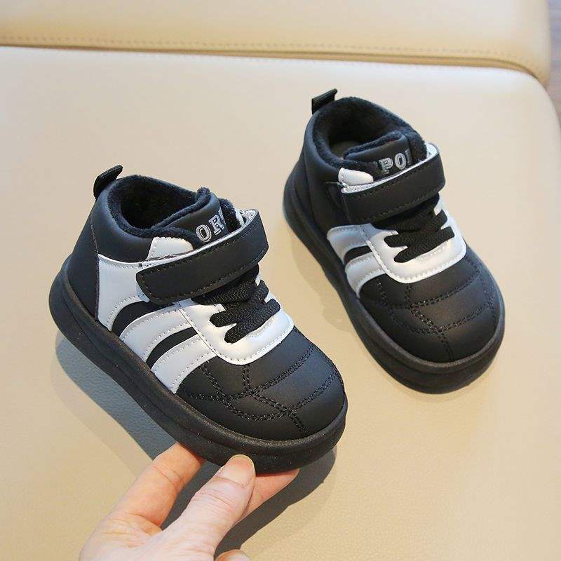 2025 winter new velvet children's board shoes soft sole baby cotton shoes boys and girls warm sports shoes casual shoes