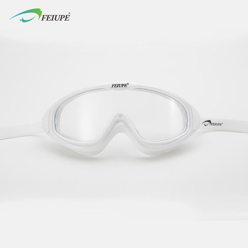Children s large-frame swimming goggles High-definition waterproof and anti-fog swimming goggles Diving goggles and swimming equipment for boys and белый