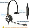 Telephone Headset, Single Ear, Noise-Canceling Microphone, Headphone for Landline Telephones, Wantek RJ9, Call Center Telephone Headset, Compatible Wi