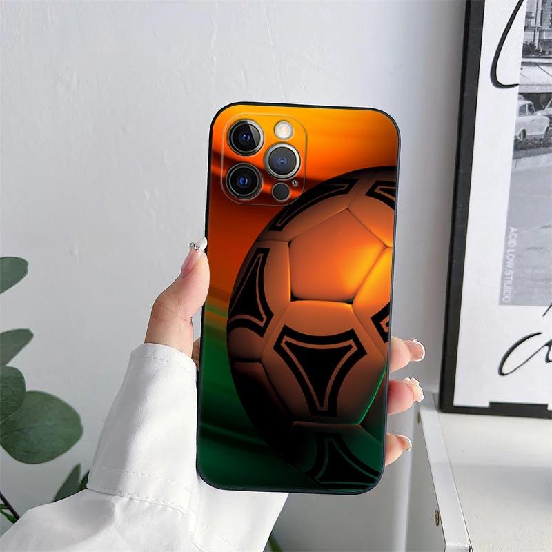 Football Footy Soccer Phone Case for iPhone 11 15 Pro Max Case Coque 14 Plus 13 Pro 12 11 X XS XR 6s 7 8 SE 2020 TPU Soft Cover