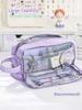 Astuccio per studenti delle scuole con astuccio multifunzionale di grande capacità Astuccio carino abbinato ai colori Macaron