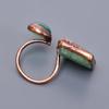 Heart Chakra Fancy Natural Aventurine Copper Eternity Electroformed Ring Jewelry V-50