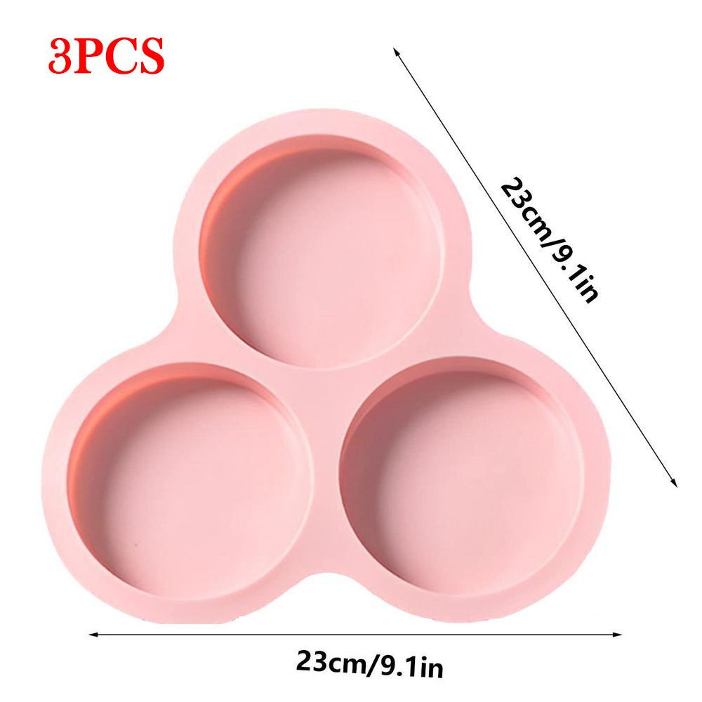 Air Fryer Egg Mold Round Shape Eggs Mold 3 Cavity Non-Stick Silicone Air Fryer Egg Pan Egg Steamer Cooking Mold Fried Egg Tool