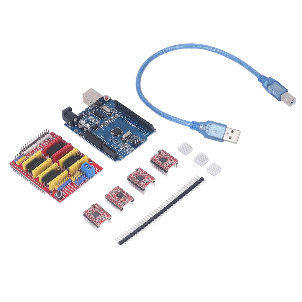 CNC Shield Utvidelseskort Driversett A4988 Steppermotordriver for 3D-skriver V3 V4 Graverdeler