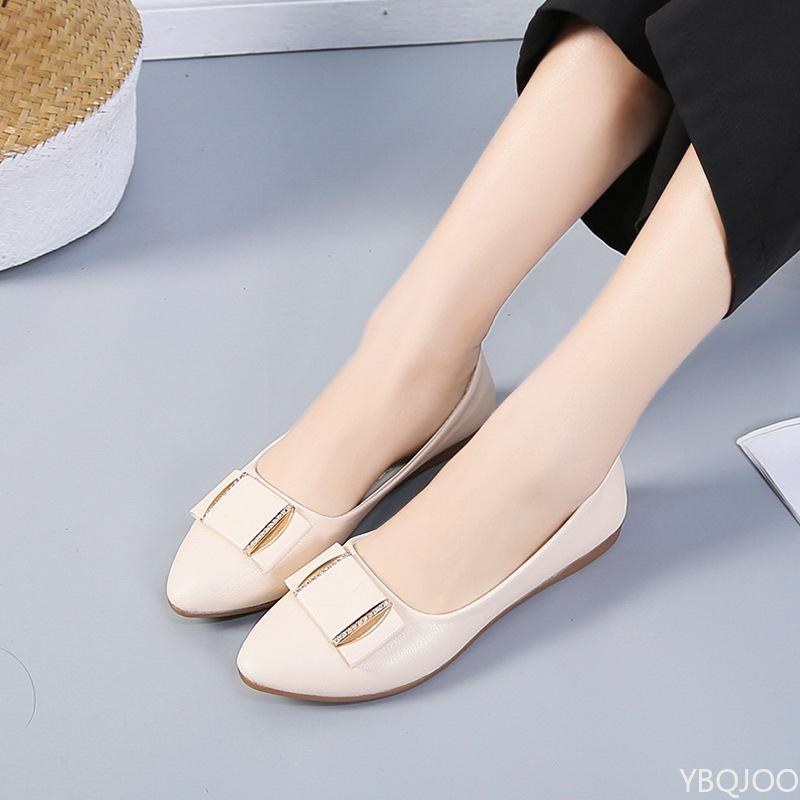 Flat sole single shoes for women in spring autumn tyle with shallow mouth soft sole pointed toe fashionable simple women's shoes