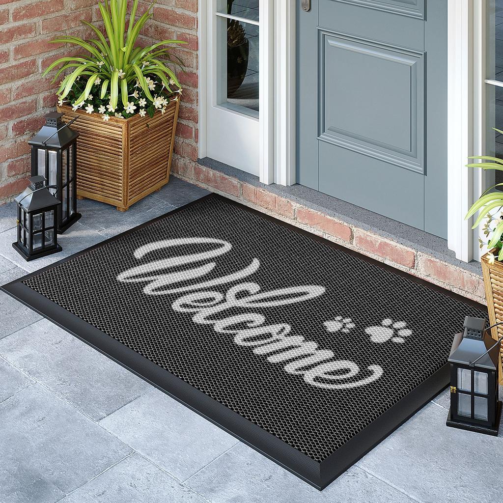 Slow Rebound Nylon Door Mat - Dustproof Anti-Slip Outdoor Entrance Mat, Super Soft Comfort Foot Feel, Heavy Duty Welcome Mat