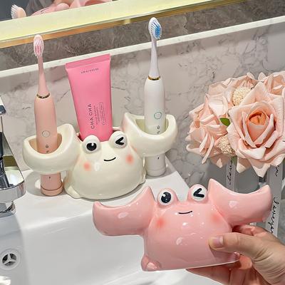 Ceramics Toothbrush Storage Racks Couple Electric-Toothbrush Holder Cute Cartoon Toothpaste Stand Bathroom Washbasin Rack