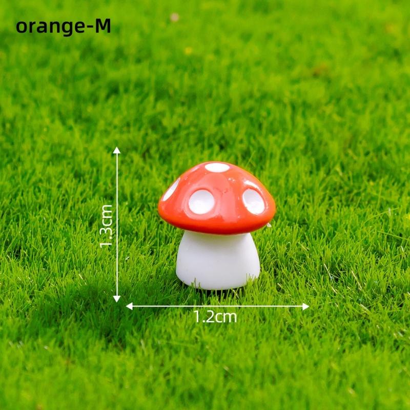 New 10-80PCS Mini Resin Mushroom 8 Colors Small Mushrooms for Dollhouse Decor Micro Fairy Garden Landscape Aquarium Tiny Toys