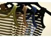 Women's Black & White Striped Modal Cotton Camisole Vest - Sleeveless Top for Spring/Summer 2024.