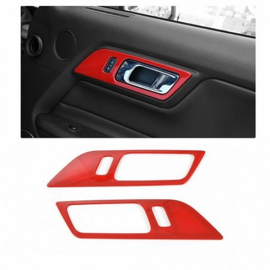 Interior Door Handle Bowl Trim Cover For Ford Mustang 2015- Accessories Red