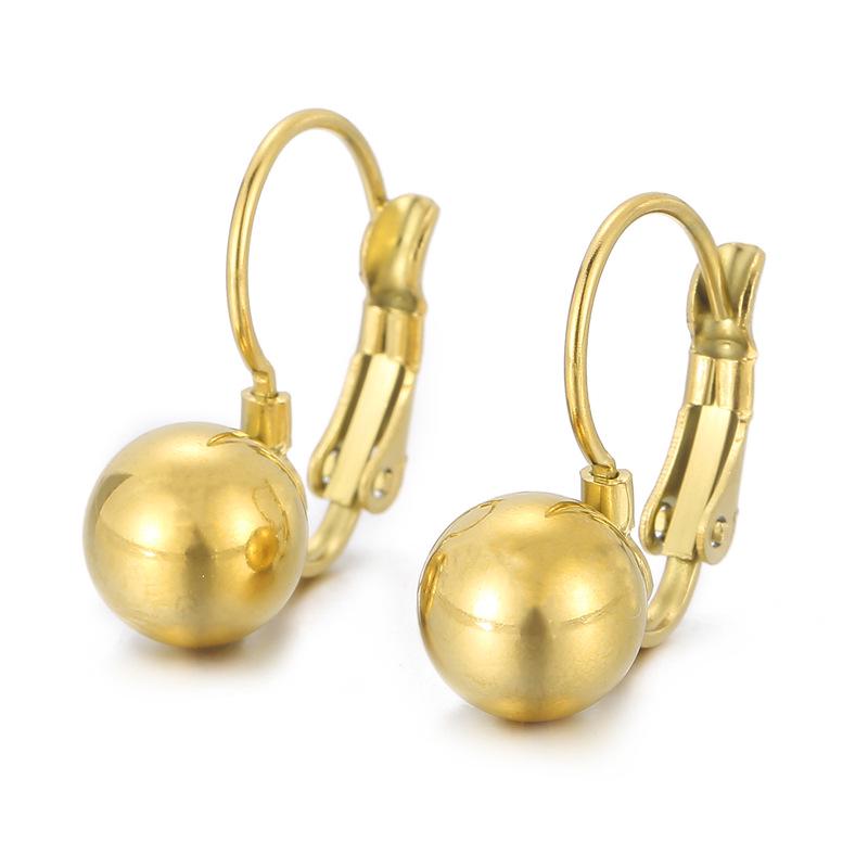 Korean Fashion Stainless Steel Ball Drop Earrings - Small and Fresh