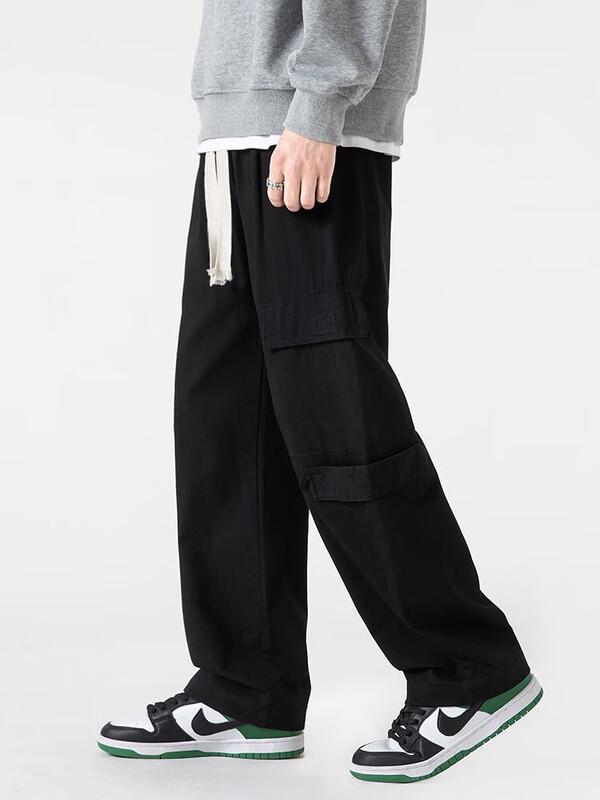 Men's Pure Cotton Retro Loose Straight Cargo Pants