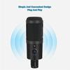 Censreal Condenser Microphone BM-U750 Unidirectional USB Microphone Volume Adjustment Noise Suppression Clamp Arm Style Black