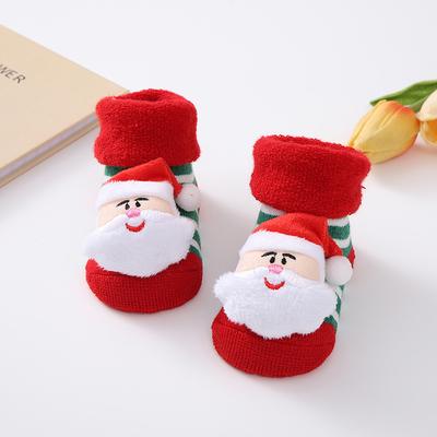 Neugeborene Baby Mädchen Jungen Weihnachts-Socken Niedliche Rutschfeste Socken Weiche Leichte Lange Socken für Herbst Winter Neujahrsgeschenk