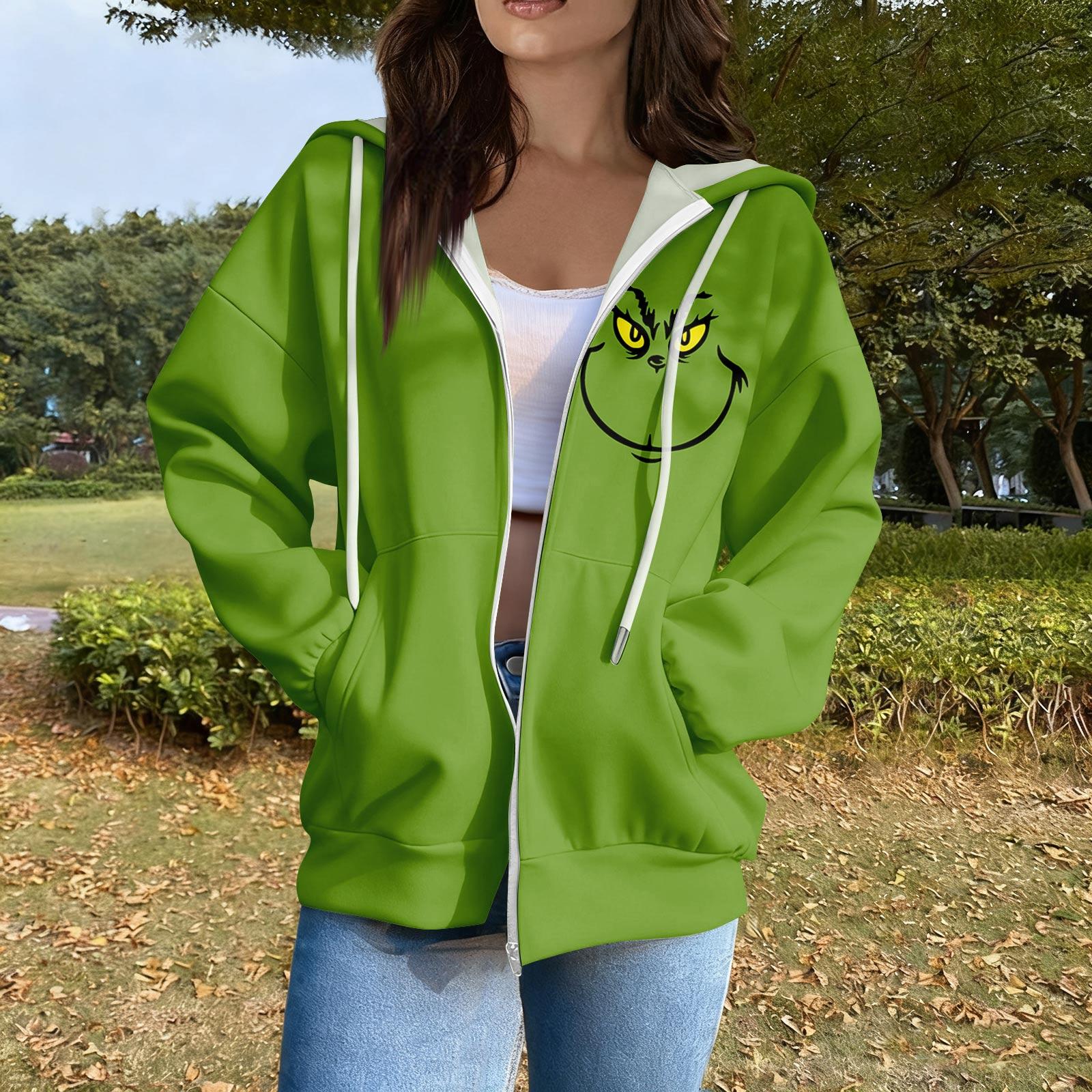 

Women s Casual Fashion Long Sleeve Zipper Printed Hooded Sweatshirt XXL