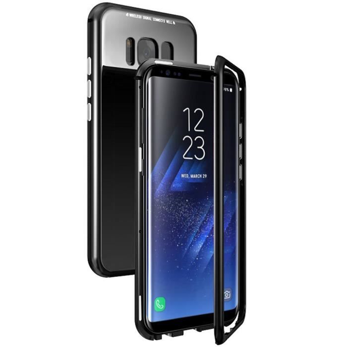 Coque - secondlyn - galaxy s8 plus - aluminium - verre trempé - protection anti-chocs