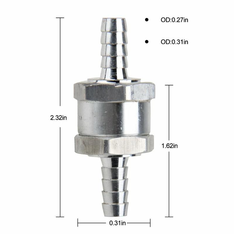 5/16" 8mm Auminium One Way Check Valve Non Return Inline For Gas Oil Diesel Fuel