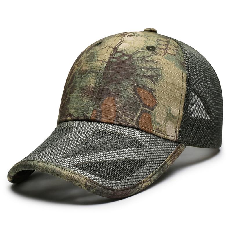 Summer Camouflage Mesh Baseball Cap Men's Breathable Sun Hat Outdoor Tactical Cap Sunscreen Cap