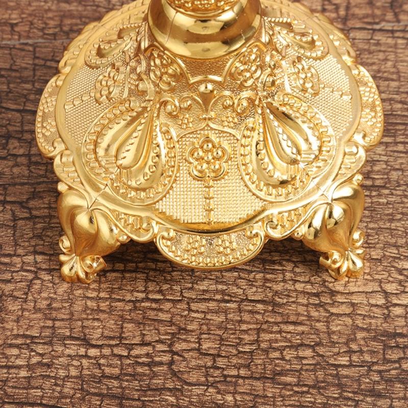 Luxurious European Taper Candle Holders Luxurious Carved Gold Metal Candelabra Enhancing Living Space Aesthetic Decors