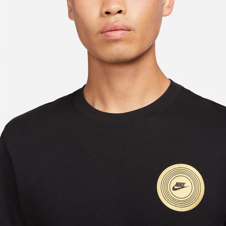 Nike Sportswear Alphabet Logo Print Round Neck Short Sleeve T-Shirt Men Tops Black FB9773-010