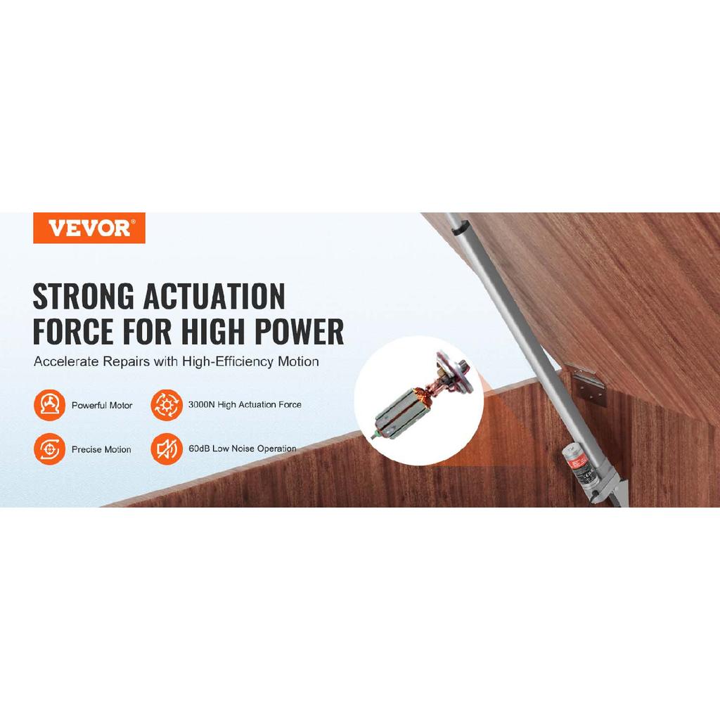 SucceBuy 12V Linear Actuator 3000N 500mm Waterproof IP65 Linear Motor 0.19"/s Linear Actuator with Mounting Bracket for Outdoor