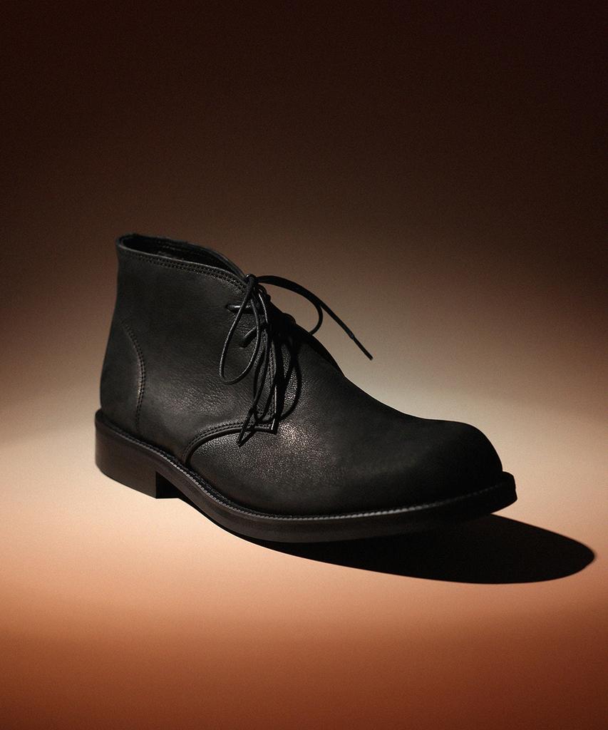 Firenze Atelier [Vibram] Ankle Line Solid Chukka Boots 2700 [Natural Black]