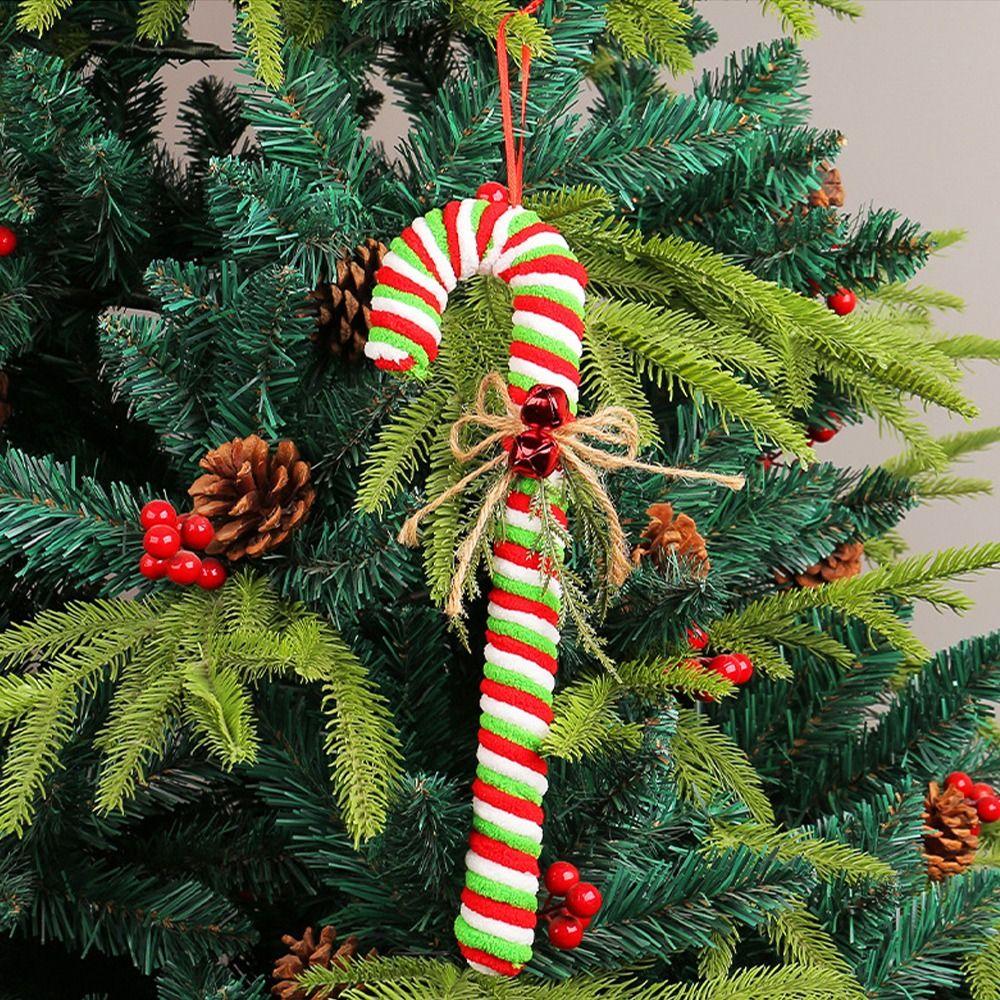 Cartoon Hanging Candy Cane Ornaments Funny Plush Cane Candy Candy Christmas Cane  Party Favors