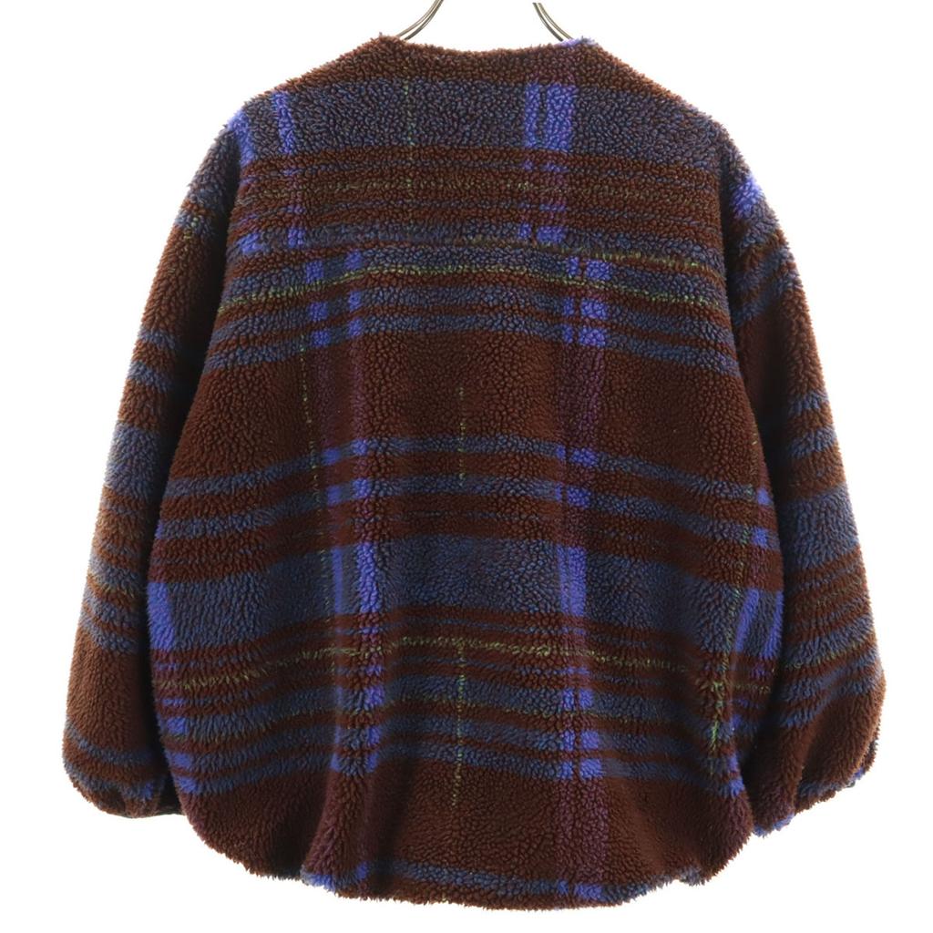 ALPHA INDUSTRIES INC Check Pattern Bore jacket S Brown Women Used