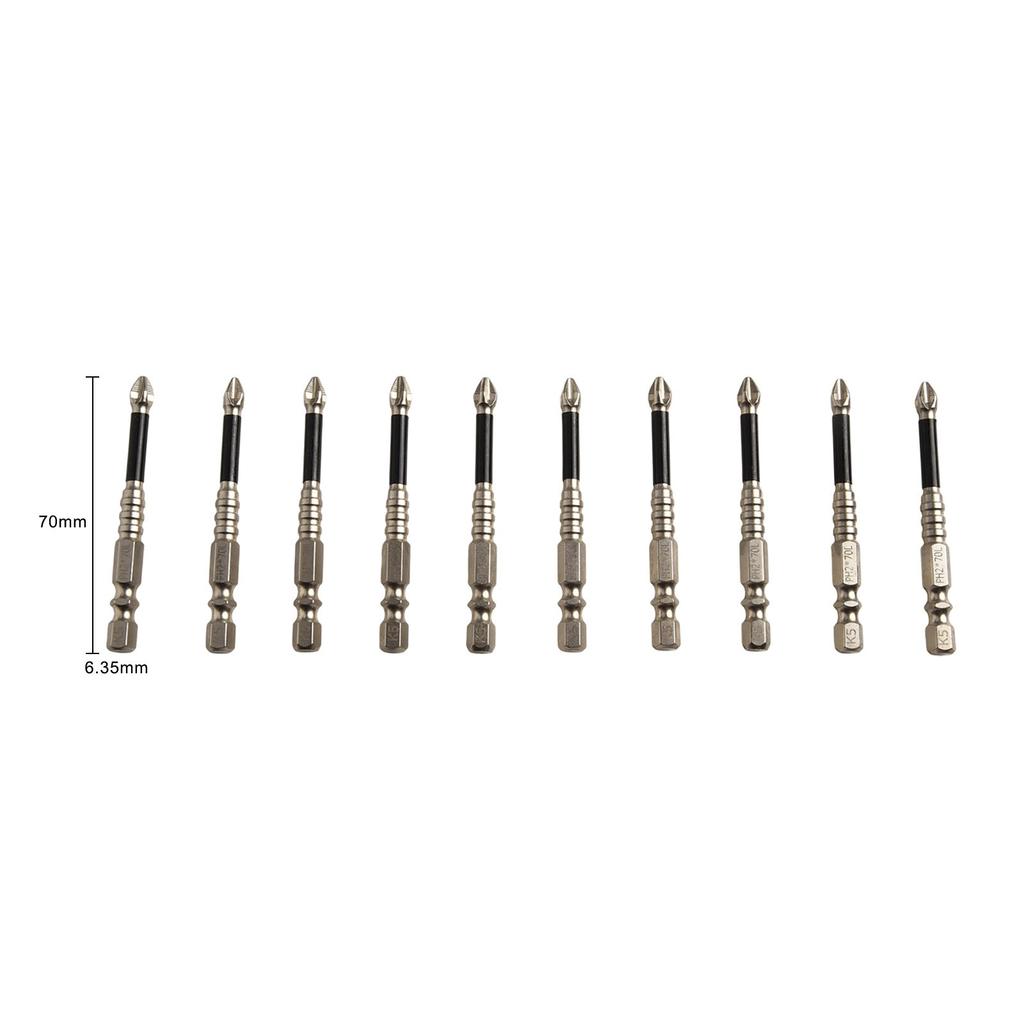 Screw Driver Bit Pack of 10 with Magnetism and High Strength Alloy Steel