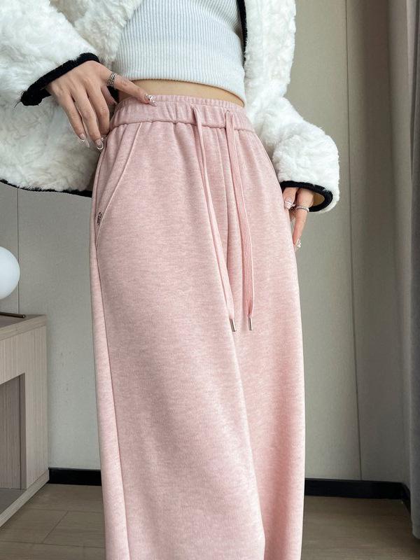 

Spring High-Waisted Knitted Wide-Leg Pants for Women Large