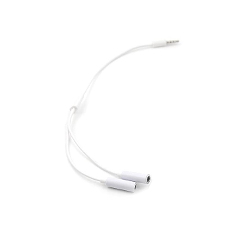 3.5Mm Aux Audio Mic Splitter Cable Earphone Headphone Adapter 1Male To 2Female