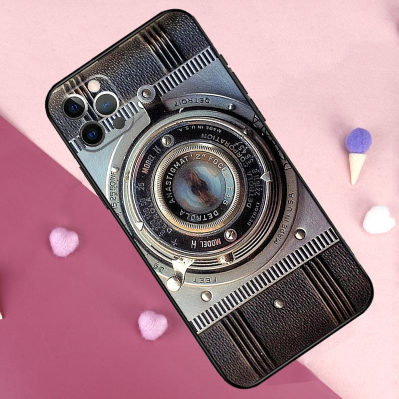 Retro Nostalgia Camera Phone Case For iPhone 17 Pro Max 11 14 15 16 Pro Max Plus 12 13 Mini 16e 17 Air Back Cover
