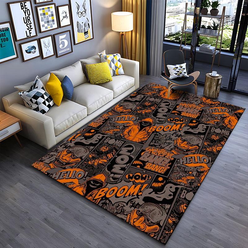 Graffiti Style Comic Design Suitable As a Non-slip Mat for the Living Room or Bedroom Sofa