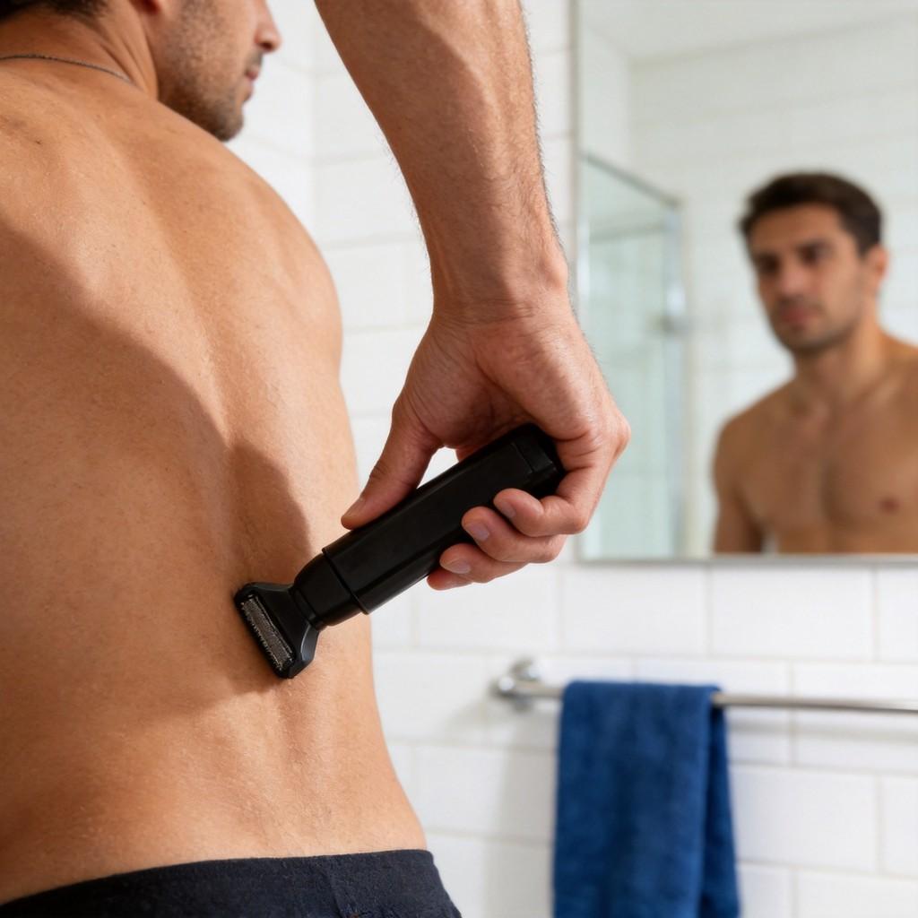 Electric Shaver Back Hair Trimmer With Usb Rechargeable Full Body Hair Removal Device For Men
