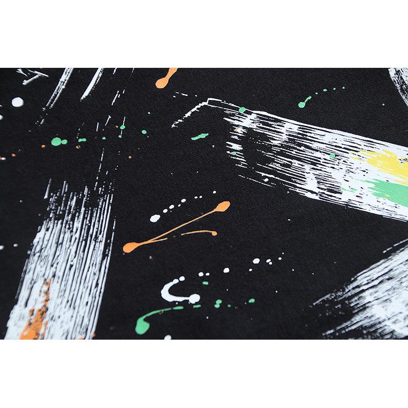 Off-White 2025 Sommer Neues Pinsel Pfeil Tintenspritzer Muster Bedrucktes Kurzarm T-Shirt für Männer und Frauen