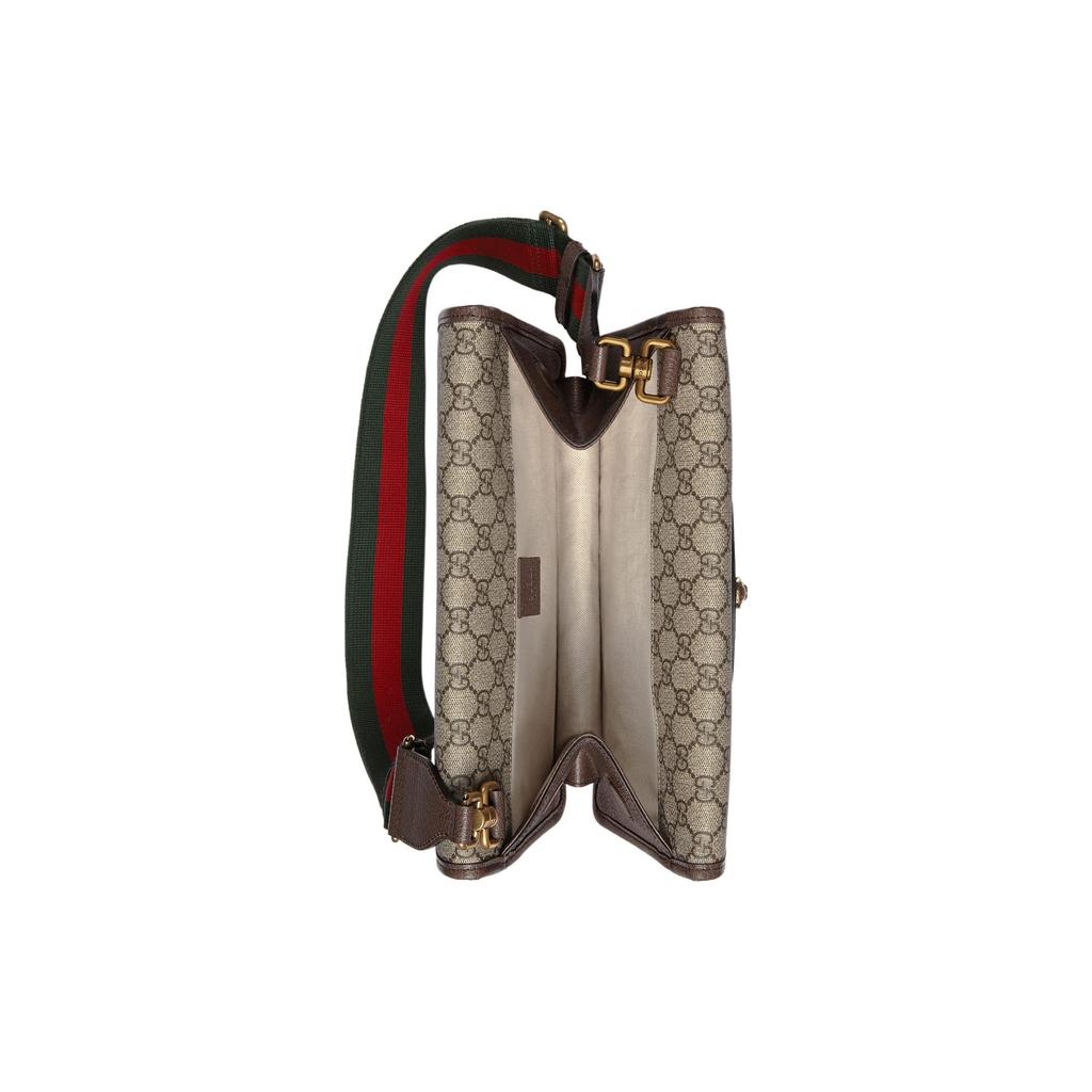 Gucci GG Supreme Tiger Head Messenger Bag Beige Brown Leather Red Green Web Stripe Crossbody Handbag for Women Daily Commute Travel 495654-9C2VT-8745