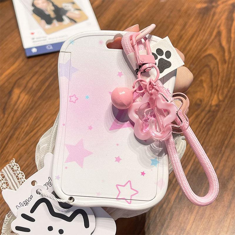 New New Student School Card Protective Cover With Star Pendant Keychain Photo Card Display Backpack Small Pendant ID Card Holder