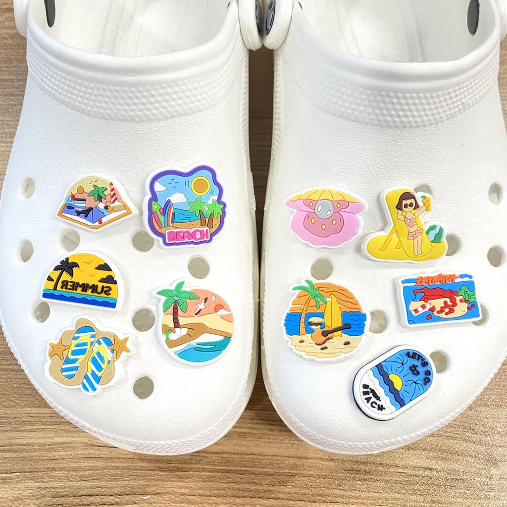 Sommer Strand Clogs Blumenschuh Dekorationen – Weiche PVC-Gummi Schnallen für DIY-Zubehör