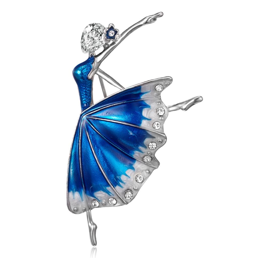 Temperament Dancing Fairy Girls Brooch For Women Men Artistic Cute Rhinestone Ballet Gymnastics Beauty Lady Pins Wedding Jewelry