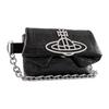 VIVIENNE WESTWOOD Saturn Logo Snap Closure Crocodile Pattern Embossed Surface Mini Waist Bag Women Waist Bag Black 51130009UL0039N401