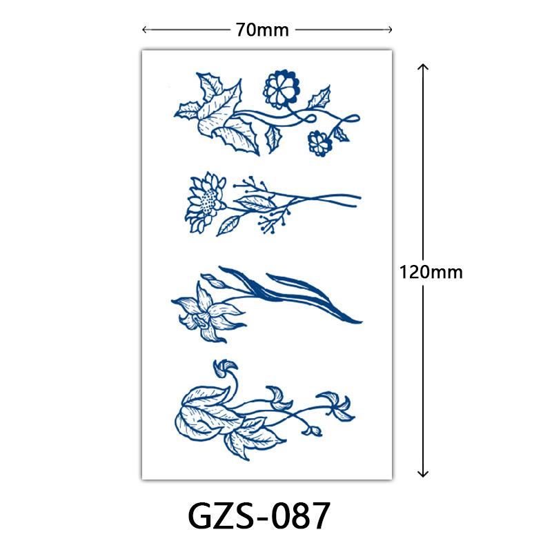 Flower Herbal Semi-Permanent Tattoo Sticker, Small Picture Juice Tattoo Sticker, Sweat-Proof Tattoo
