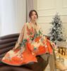 Autumn and winter scarf women's magnolia floral imitation cashmere jacquard shawl high-end scarf thickened warm scarf