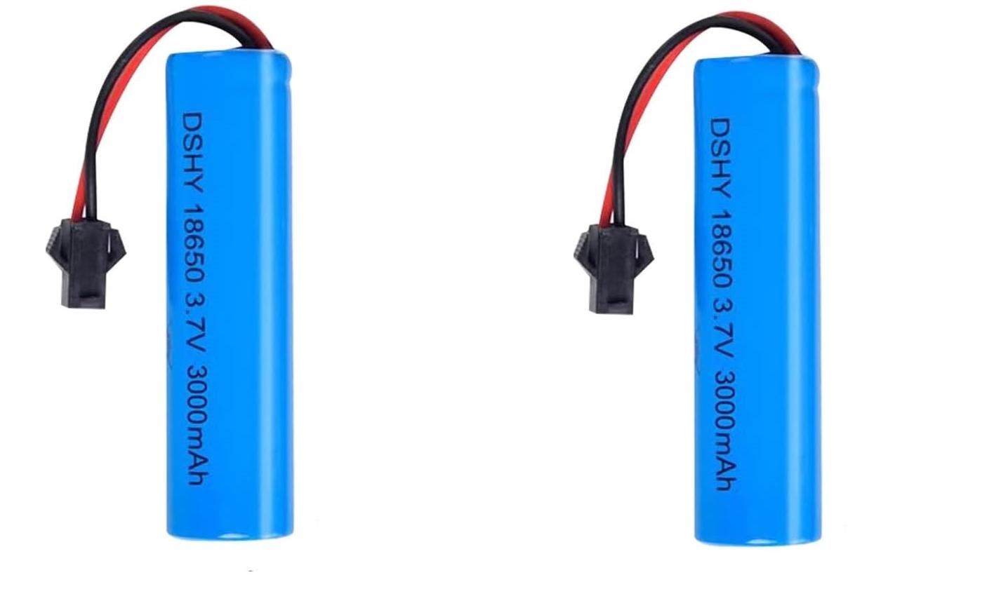2 kusy 3,7V 3000mAh Li-ion baterie s konektorem SM-2P – Kompatibilní s RC autem DE45 DE42 1:14 – Vysoký výkon pro terénní závody a driftování modrá