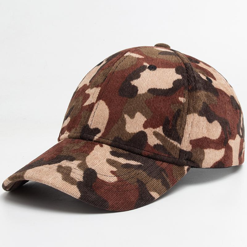 

Вельветовая камуфляжная бейсболка для улицы, мужская, осенне-зимняя, женские кепки-снэпбэк, повседневная винтажная шляпа для спорта, унисекс, регулируемая Adjustable коричневый