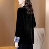 Traditional Chinese Style Winter Velvet Coat with Beautiful Button Detail