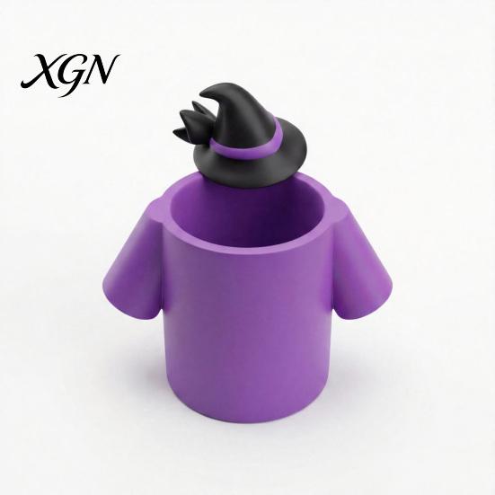 Halloween Desk Organizer Cute Witch Pen Holder, Resin Organizer, Makeup Brush Study Room Decor Cartoon Stationery Storage Container for Office School