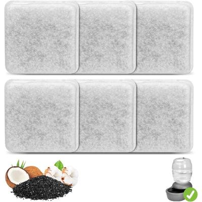 6 Pack Charcoal Replacement Filters Compatible with Petmate Replendis Mason Gravity Waterers