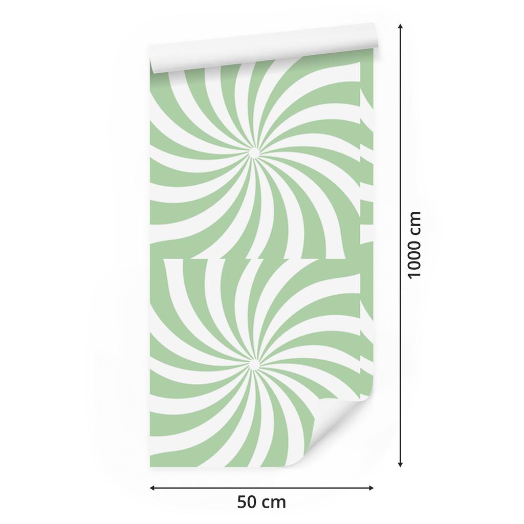 Hippie wallpaper background white and mint for living room and bedroom 50x1000
